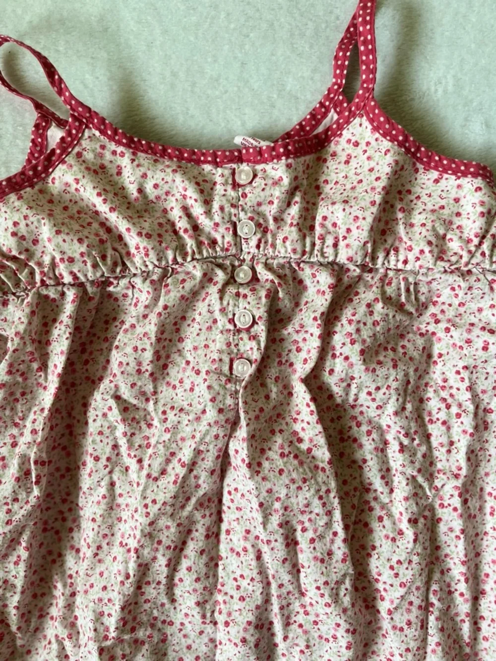 GAP Pink Floral Toddler Tank Dress with Polka-Dot Trim